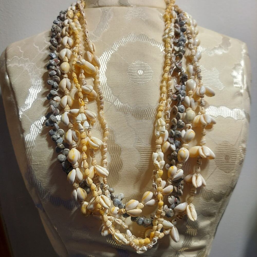 Vintage All Natural Sea Shell Necklace Set of 5 Gorgeous Boho Beach Necklaces #3